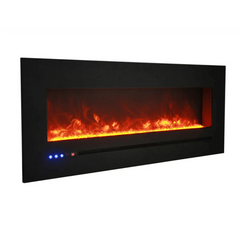 Sierra Flame by Amantii 34" Wall Mount/Flush Mount Electric Fireplace with Deep Charcoal Colored Steel Surround - Green Vista Living