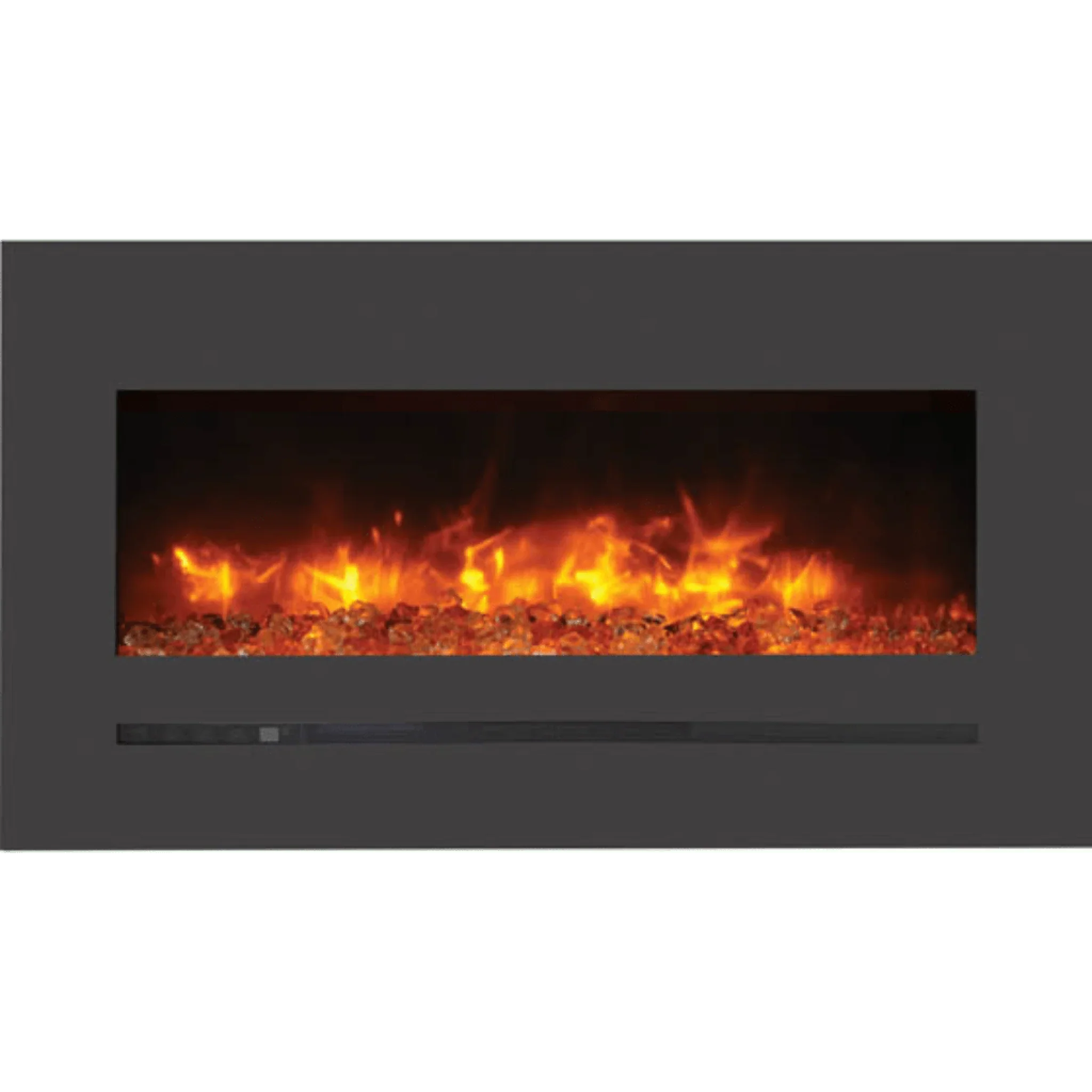 Sierra Flame by Amantii 34" Wall Mount/Flush Mount Electric Fireplace with Deep Charcoal Colored Steel Surround - Green Vista Living