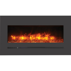 Sierra Flame by Amantii 34" Wall Mount/Flush Mount Electric Fireplace with Deep Charcoal Colored Steel Surround - Green Vista Living