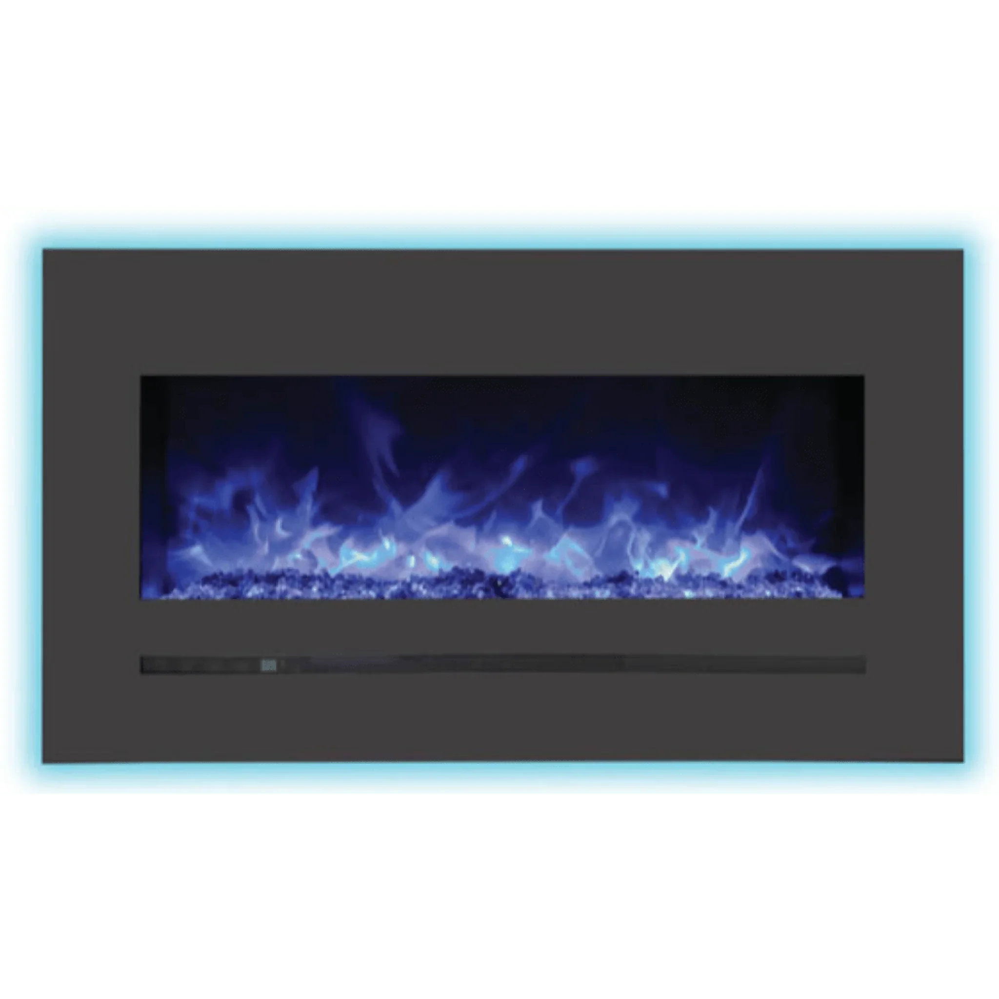 Sierra Flame by Amantii 34" Wall Mount/Flush Mount Electric Fireplace with Deep Charcoal Colored Steel Surround - Green Vista Living