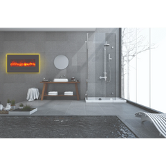 Sierra Flame by Amantii 34" Wall Mount/Flush Mount Electric Fireplace with Deep Charcoal Colored Steel Surround - Green Vista Living