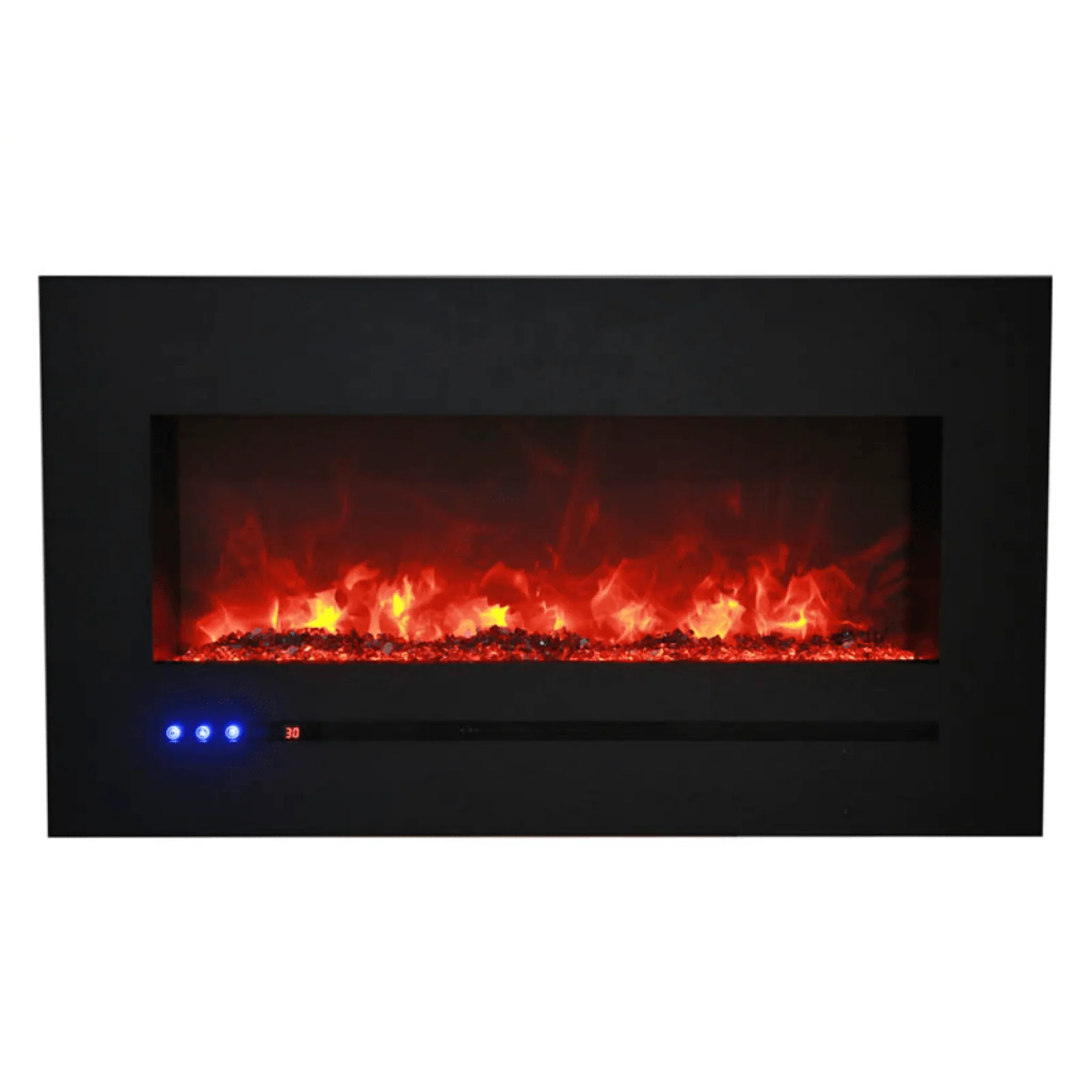 Sierra Flame by Amantii 34" Wall Mount/Flush Mount Electric Fireplace with Deep Charcoal Colored Steel Surround - Green Vista Living