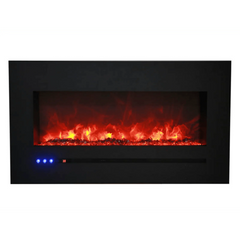 Sierra Flame by Amantii 34" Wall Mount/Flush Mount Electric Fireplace with Deep Charcoal Colored Steel Surround - Green Vista Living