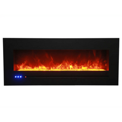 Sierra Flame by Amantii 34" Wall Mount/Flush Mount Electric Fireplace with Deep Charcoal Colored Steel Surround - Green Vista Living