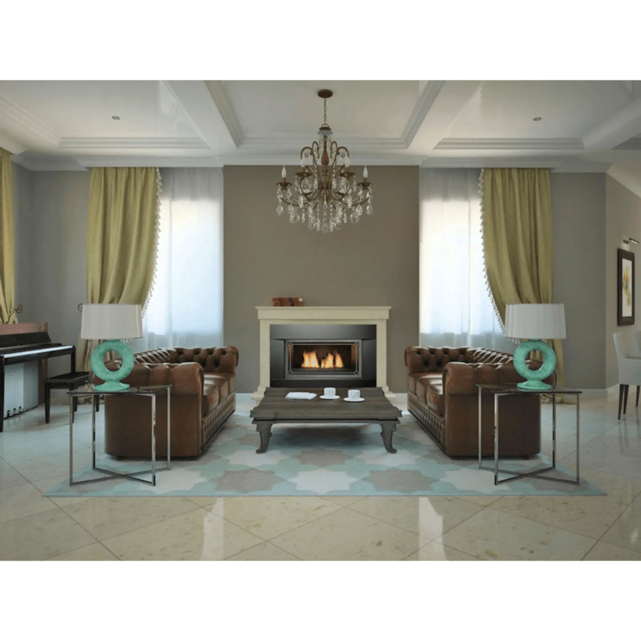 Sierra Flame by Amantii 36" Newcomb Direct Vent Linear Gas Fireplace - Green Vista Living