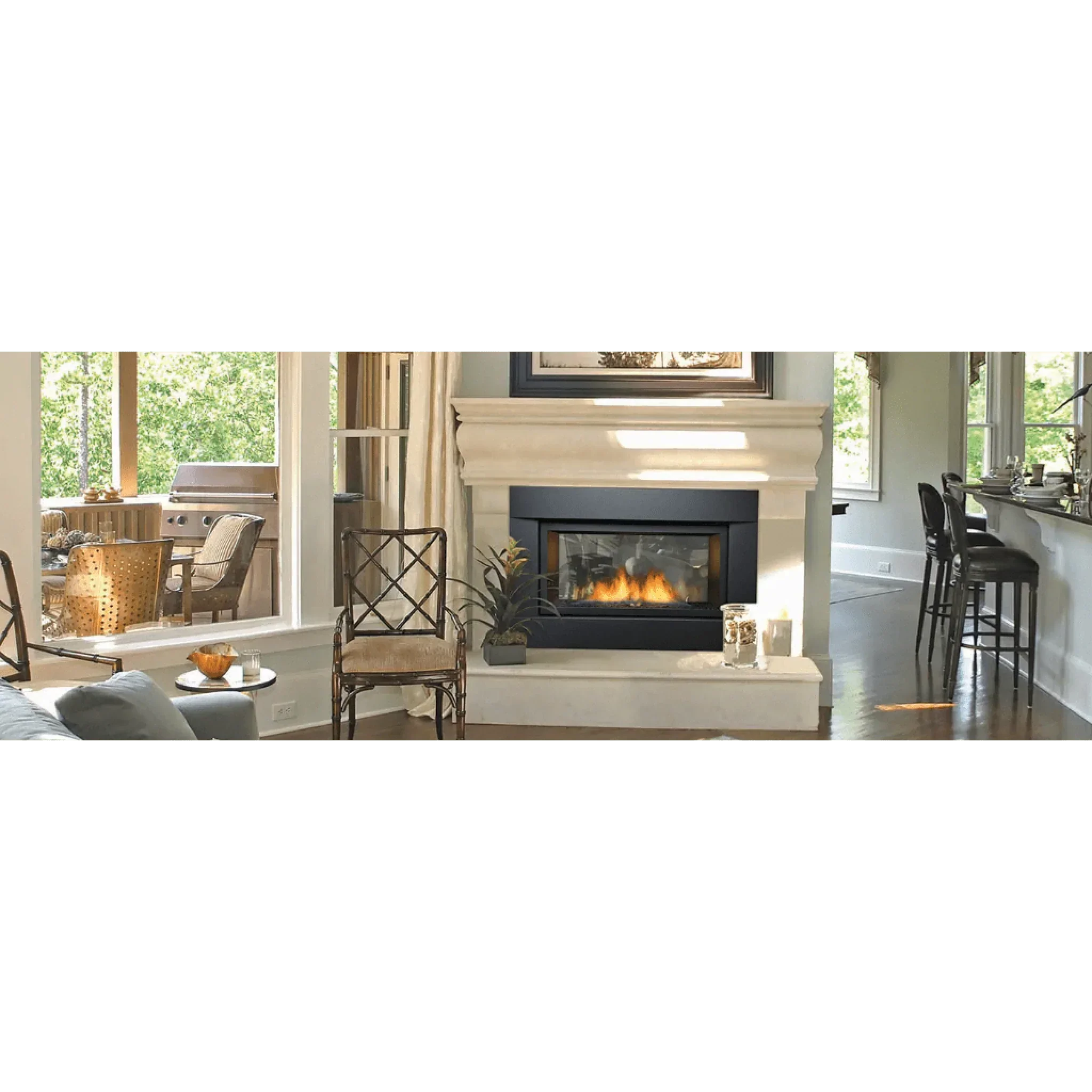 Sierra Flame by Amantii 36" Palisade See-Through Direct Vent Linear Fireplace - Green Vista Living