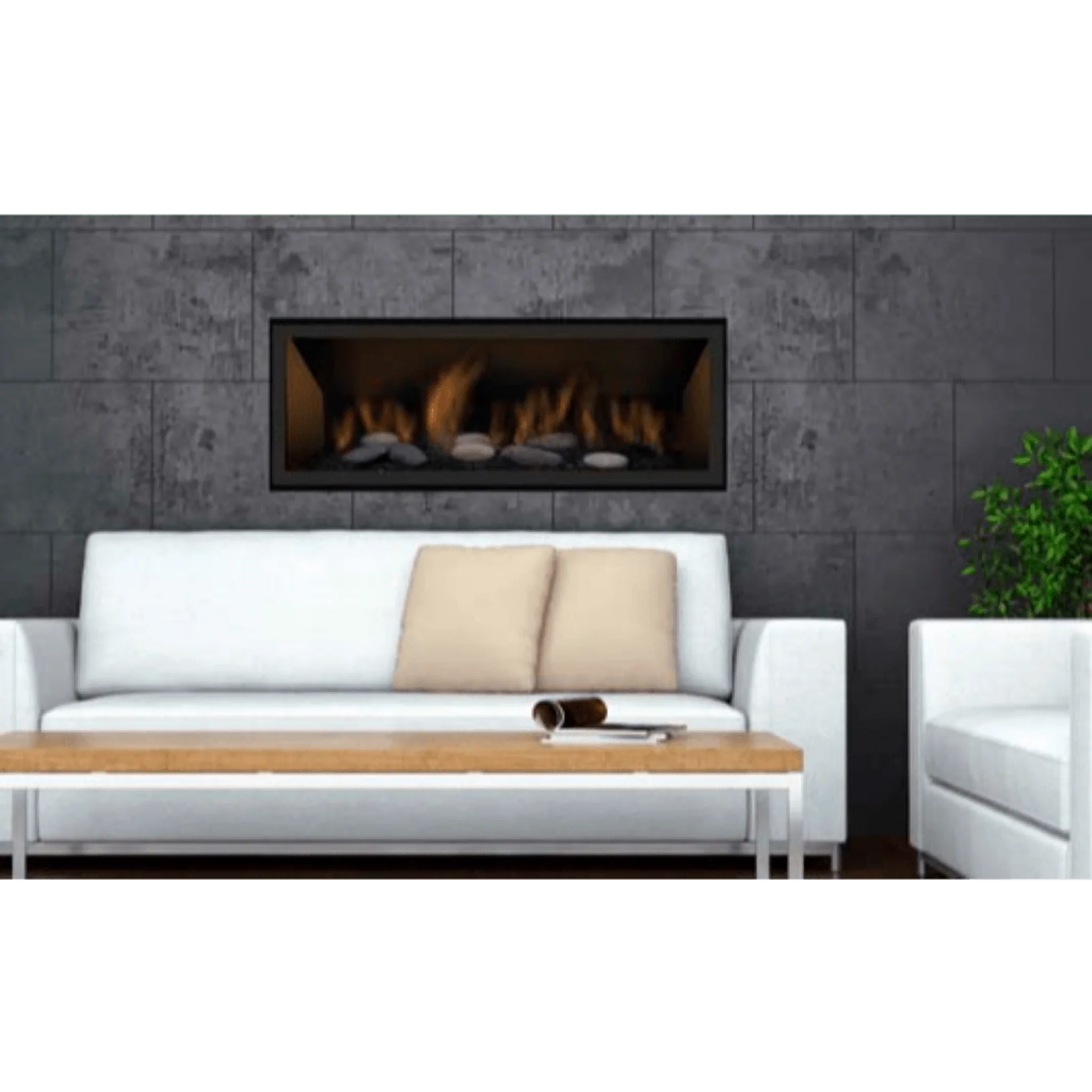 Sierra Flame by Amantii 45" Bennett Direct Vent Linear Gas Fireplace - Green Vista Living