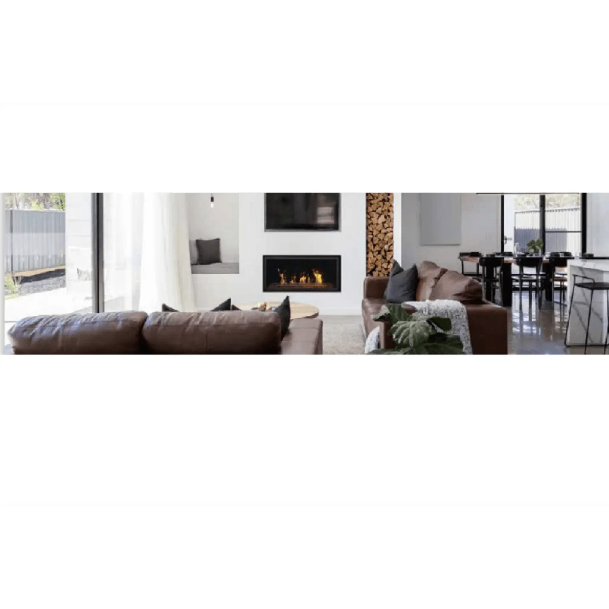 Sierra Flame by Amantii 45" Lamego Zero Clearance Contemporary Electronic Ignition Gas Fireplace - Green Vista Living