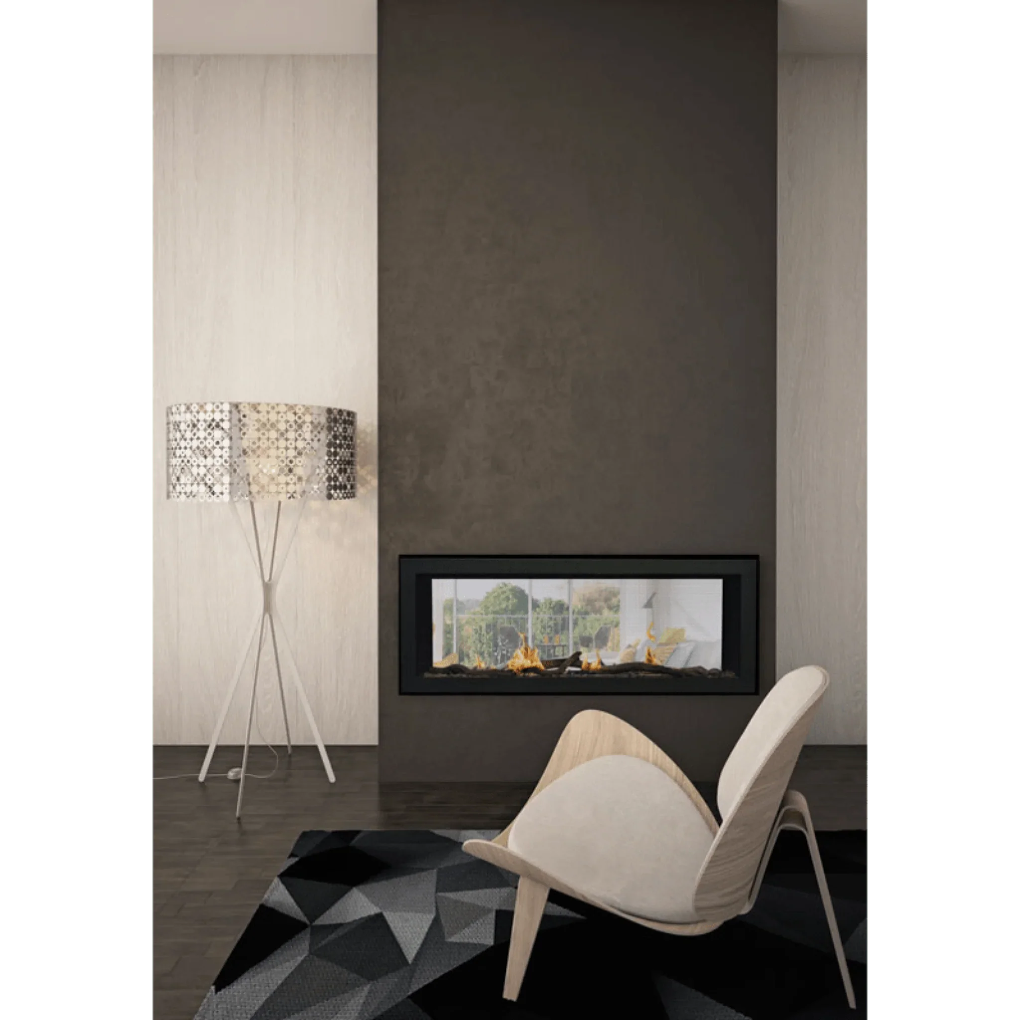Sierra Flame by Amantii 48" Emerson See-Through Slim Linear Gas Fireplace - Green Vista Living