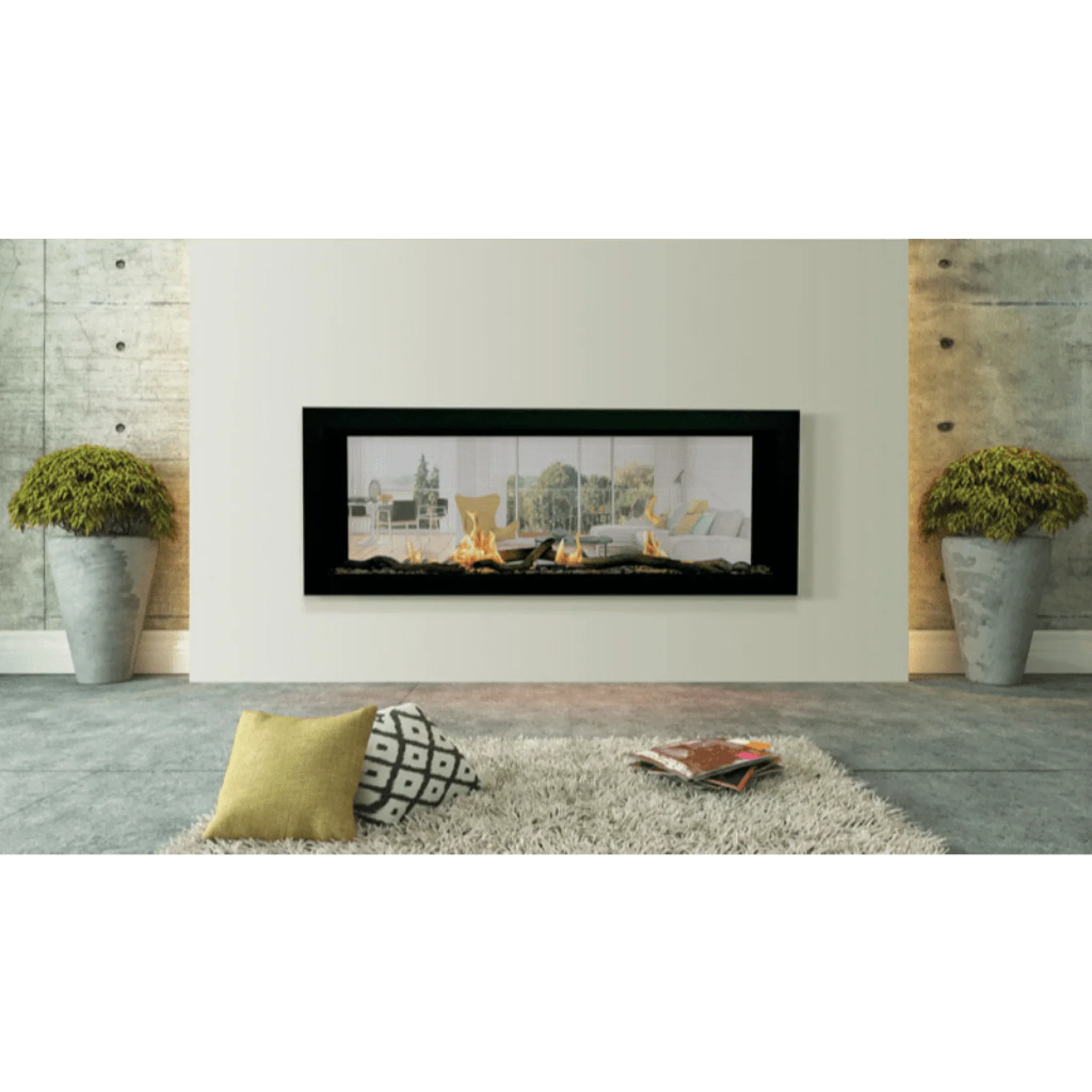 Sierra Flame by Amantii 48" Emerson See-Through Slim Linear Gas Fireplace - Green Vista Living