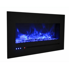 Sierra Flame by Amantii 48" Wall Mount/Flush Mount Electric Fireplace with Deep Charcoal Colored Steel Surround - Green Vista Living