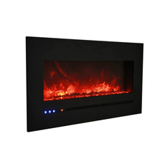 Sierra Flame by Amantii 48" Wall Mount/Flush Mount Electric Fireplace with Deep Charcoal Colored Steel Surround - Green Vista Living