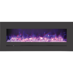 Sierra Flame by Amantii 48" Wall Mount/Flush Mount Electric Fireplace with Deep Charcoal Colored Steel Surround - Green Vista Living