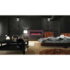 Sierra Flame by Amantii 48" Wall Mount/Flush Mount Electric Fireplace with Deep Charcoal Colored Steel Surround - Green Vista Living