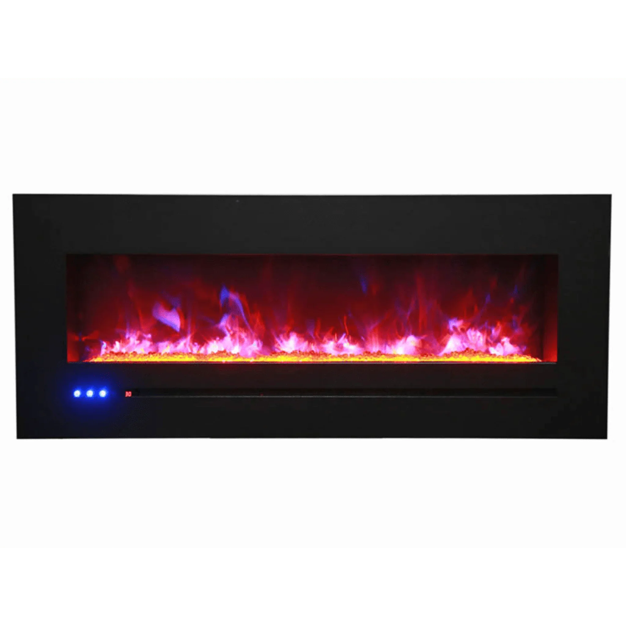 Sierra Flame by Amantii 48" Wall Mount/Flush Mount Electric Fireplace with Deep Charcoal Colored Steel Surround - Green Vista Living