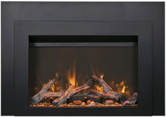 Sierra Flame by Amantii Insert Series 30" Electric Fireplace Insert With Black Steel Surround and Overlay - Green Vista Living