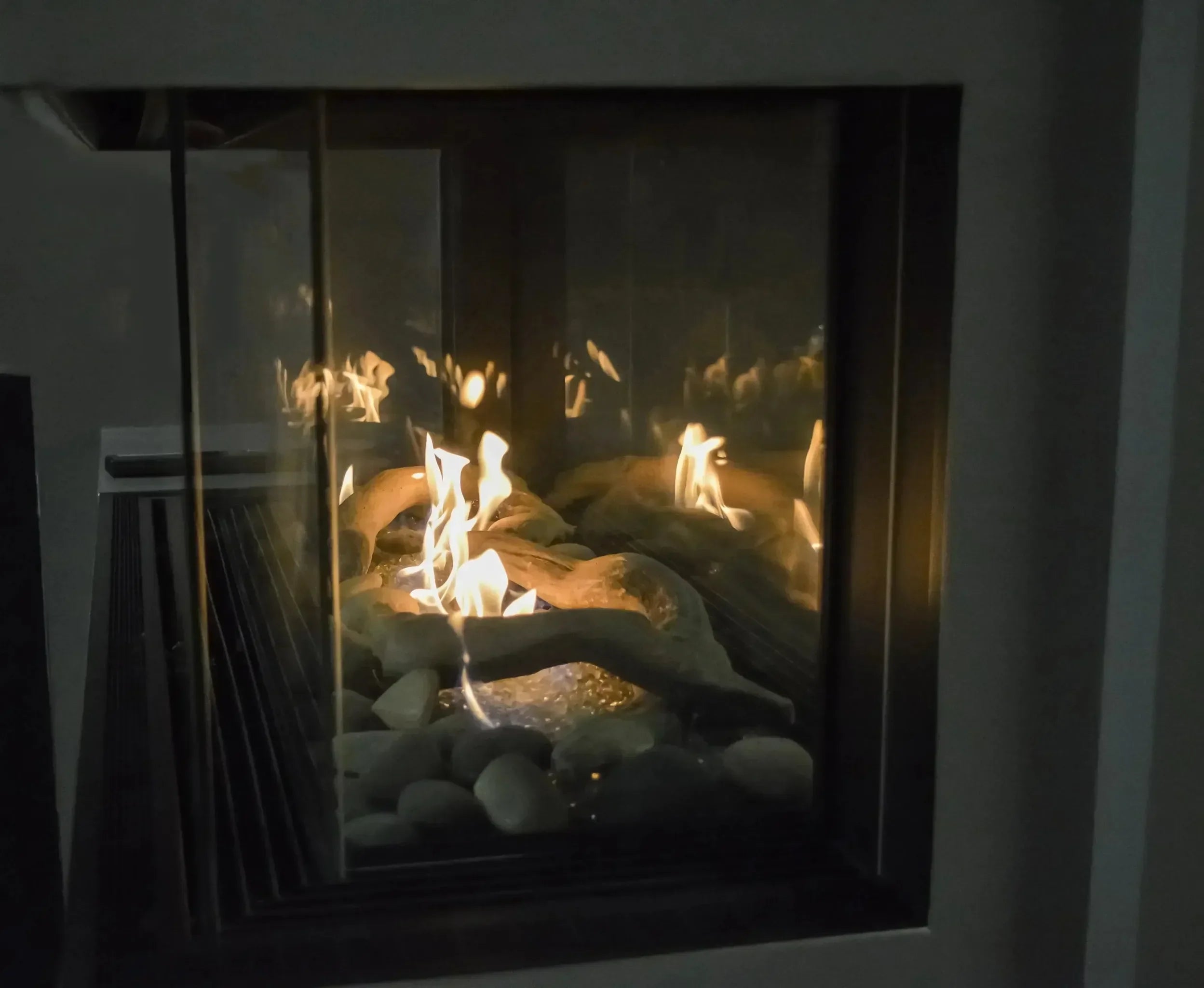Sierra Flame by Amantii Lyon 48" 4-Sided See-Through Natural Gas Fireplace - Green Vista Living