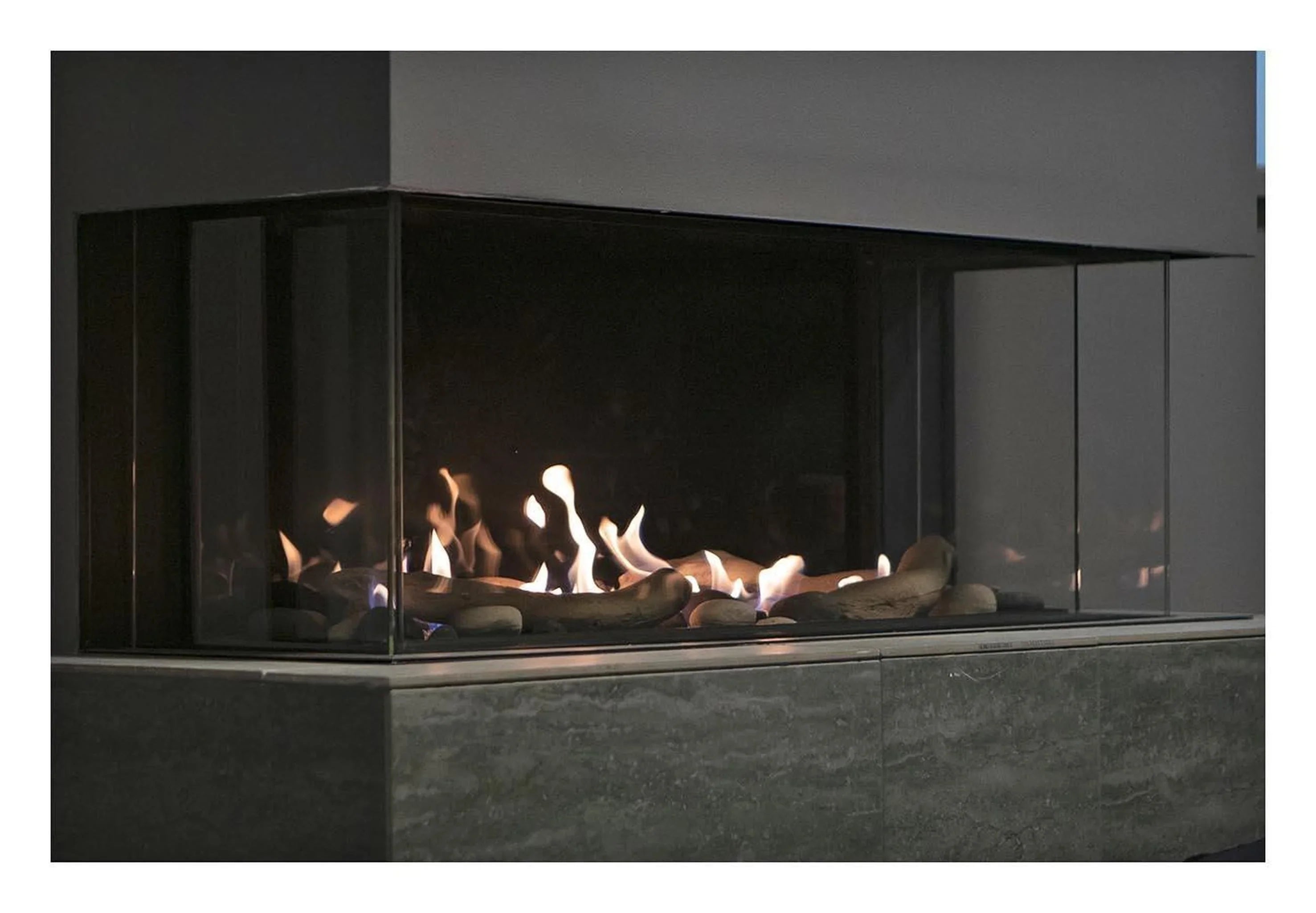 Sierra Flame by Amantii Toscana 38" Three-Sided Peninsula Direct Vent Natural Gas Fireplace - Green Vista Living