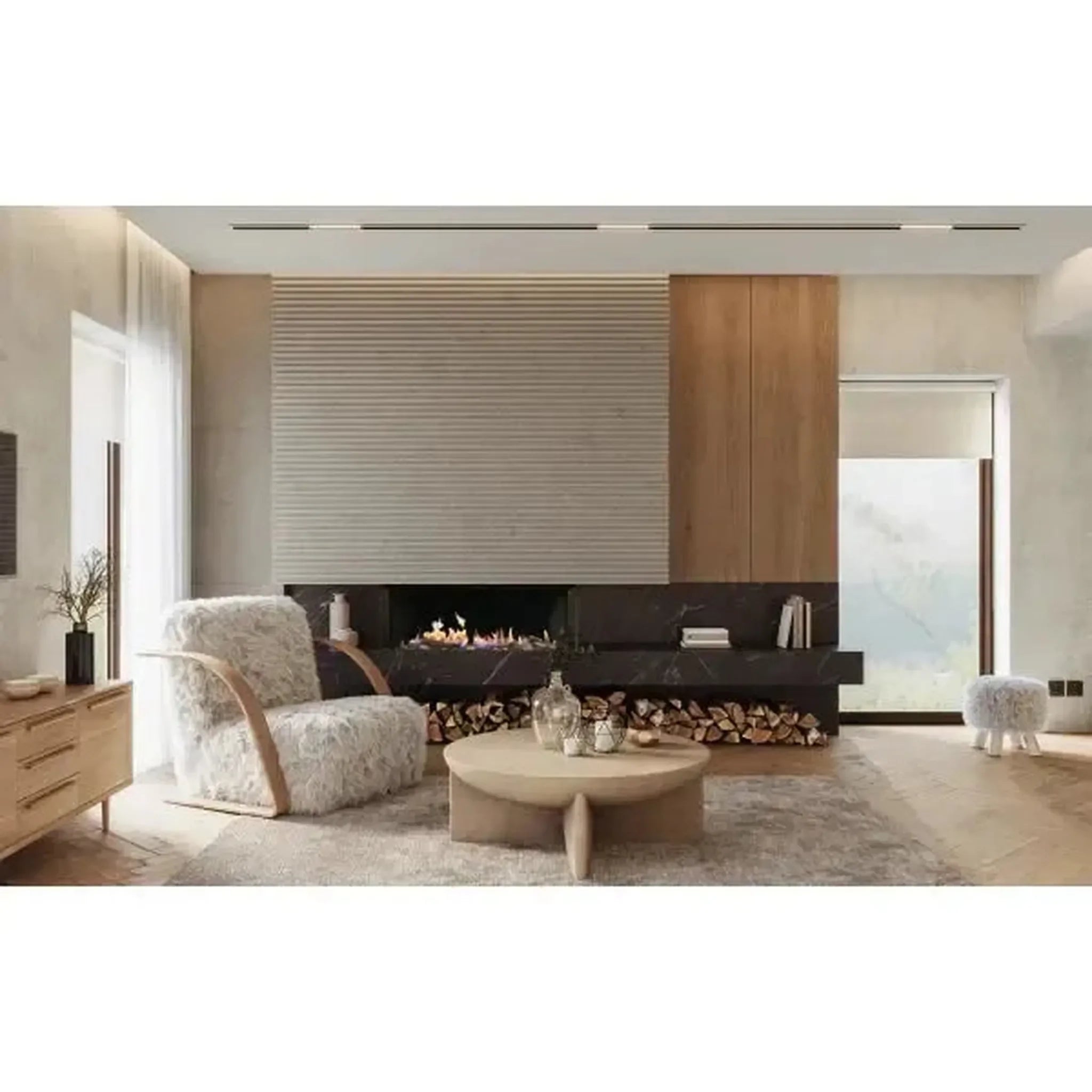 Sierra Flame by Amantii Toscana 38" Three-Sided Peninsula Direct Vent Natural Gas Fireplace - Green Vista Living