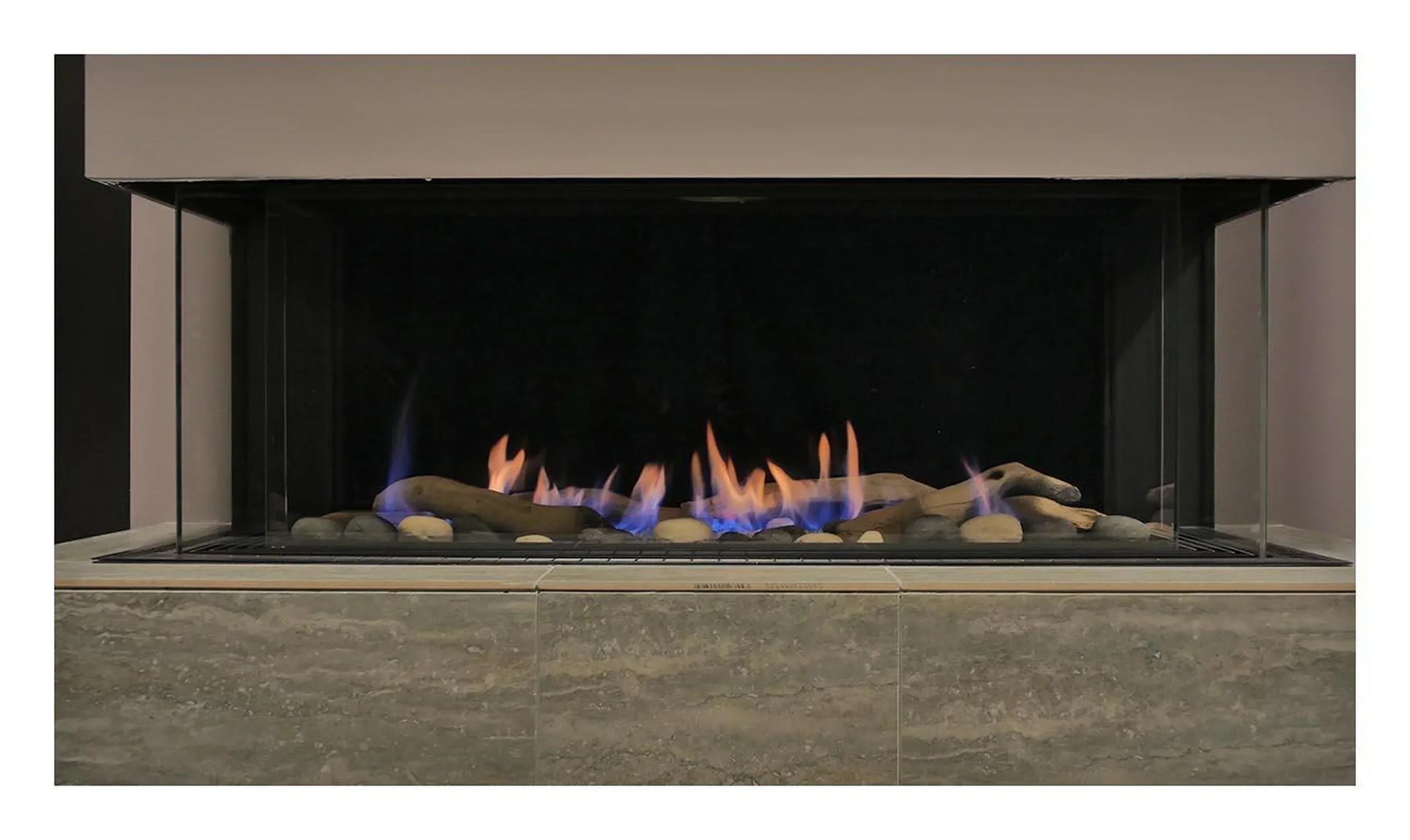 Sierra Flame by Amantii Toscana 38" Three-Sided Peninsula Direct Vent Natural Gas Fireplace - Green Vista Living