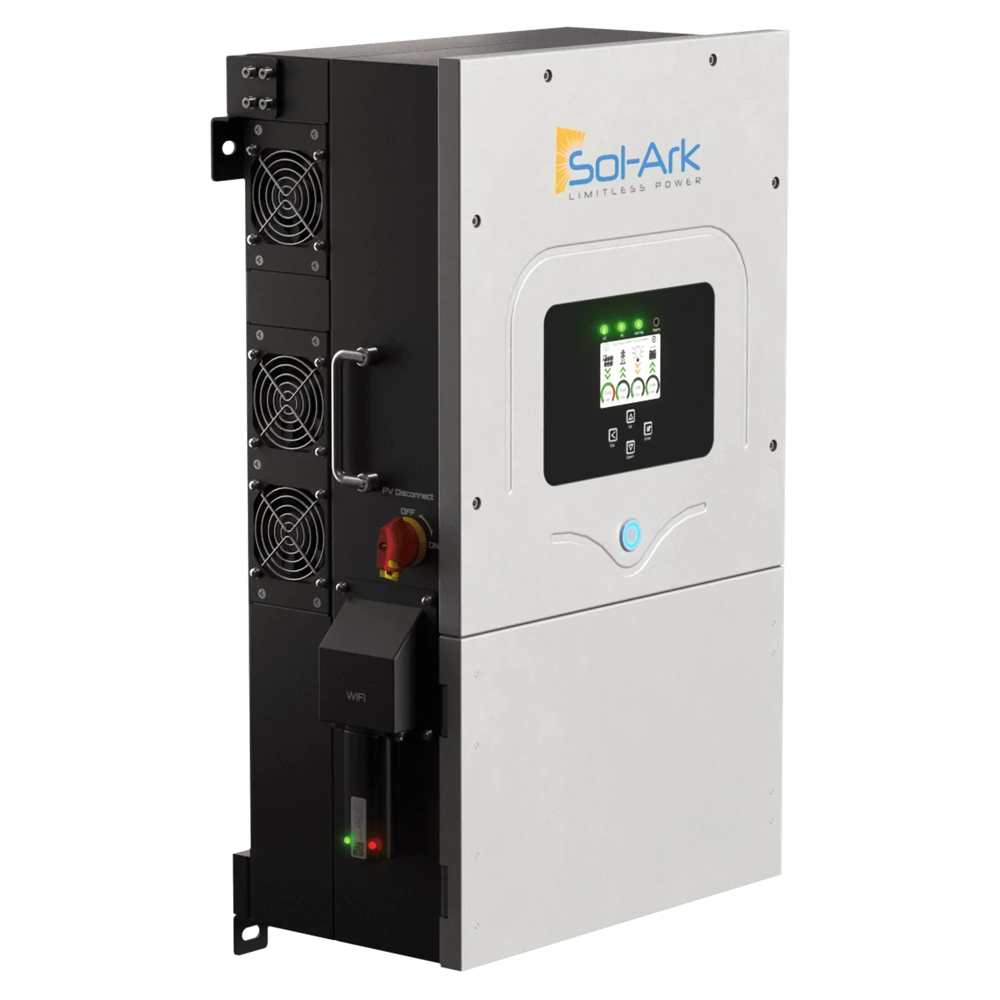 Sol-Ark 12K EMP Hardened | All-In-One Pre-Wired Hybrid Solar Inverter | 120/240/208V 48V | 10-Year Warranty - Green Vista Living