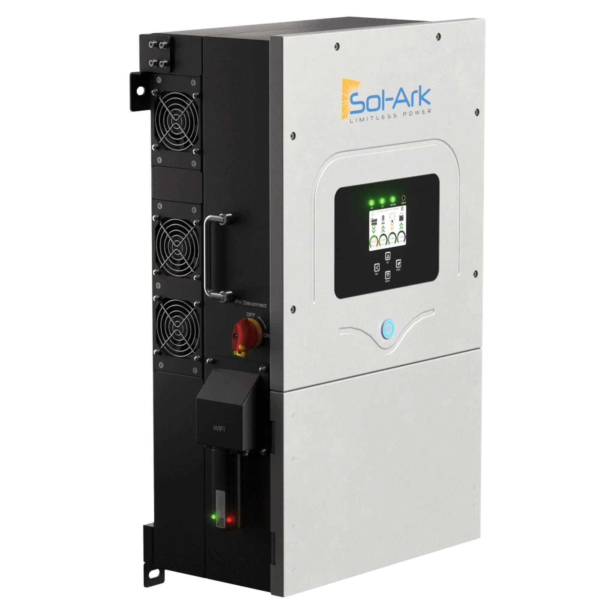 Sol-Ark 12K EMP Hardened | All-In-One Pre-Wired Hybrid Solar Inverter | 120/240/208V 48V | 10-Year Warranty - Green Vista Living