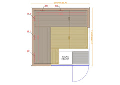 Thermasol Astra - Glass and Wood Panel Corner Layout, 3-4 Person, Indoor Sauna - Green Vista Living
