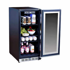 Summerset 15 Inch 3.2 Cu. Ft. Outdoor Refrigerator With Glass Door - RFR-15G - Green Vista Living