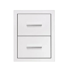 Summerset 17-Inch Stainless Steel Flush Mount Double Drawer - DR2-17 - Green Vista Living
