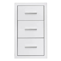 Summerset 17-Inch Stainless Steel Flush Mount Triple Drawer - DR3-17 - Green Vista Living
