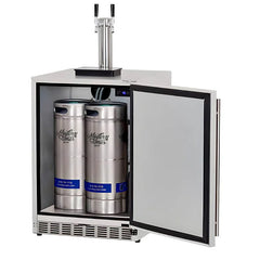 Summerset 24-Inch 6.6 Cu. Ft. Outdoor Rated Double Tap Kegerator - RFR-24DK2 - Green Vista Living
