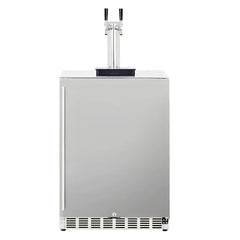 Summerset 24-Inch 6.6 Cu. Ft. Outdoor Rated Double Tap Kegerator - RFR-24DK2 - Green Vista Living
