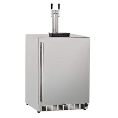 Summerset 24-Inch 6.6 Cu. Ft. Outdoor Rated Double Tap Kegerator - RFR-24DK2 - Green Vista Living