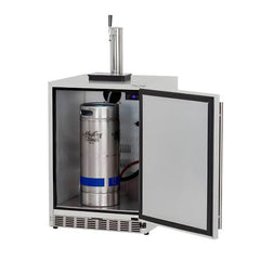 Summerset 24-Inch 6.6 Cu. Ft. Outdoor Rated Single Tap Kegerator - RFR-24DK1 - Green Vista Living