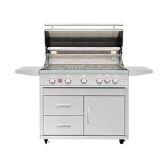 Summerset Sizzler Pro 40 Inch 5 Burner Freestanding Gas Grill w/ Deluxe Cart - Green Vista Living
