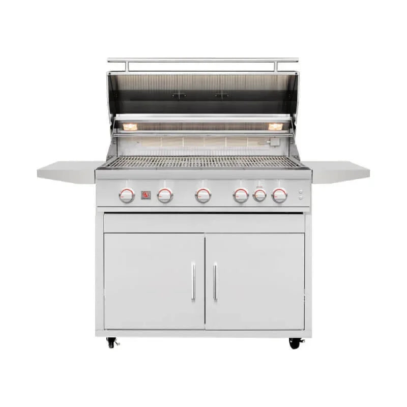 Summerset Sizzler Pro 40 Inch 5 Burner Freestanding Gas Grill w/ Cart - Green Vista Living