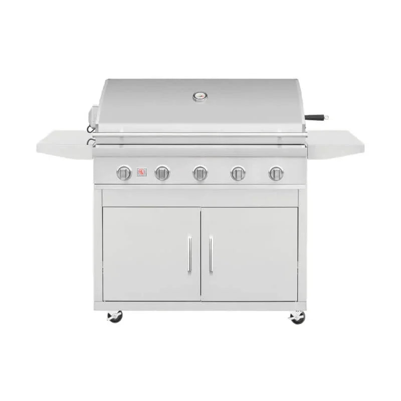 Summerset Sizzler Pro 40 Inch 5 Burner Freestanding Gas Grill w/ Cart - Green Vista Living