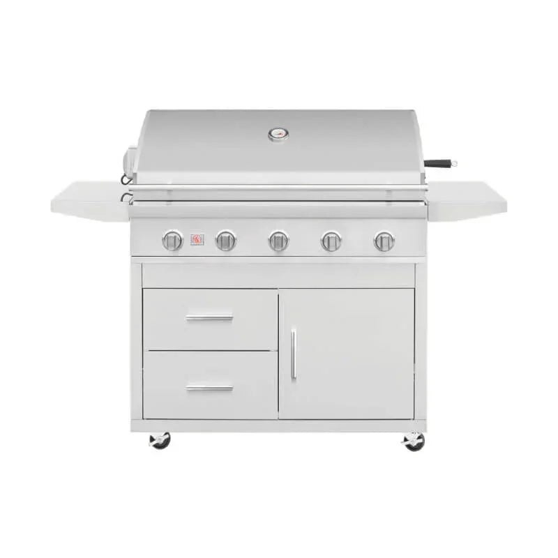 Summerset Sizzler Pro 40 Inch 5 Burner Freestanding Gas Grill w/ Deluxe Cart - Green Vista Living