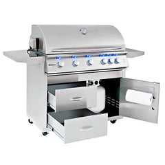 Summerset 40 Inch Sizzler Deluxe Stainless Steel Grill Cart - CART-SIZ40-DC - Green Vista Living