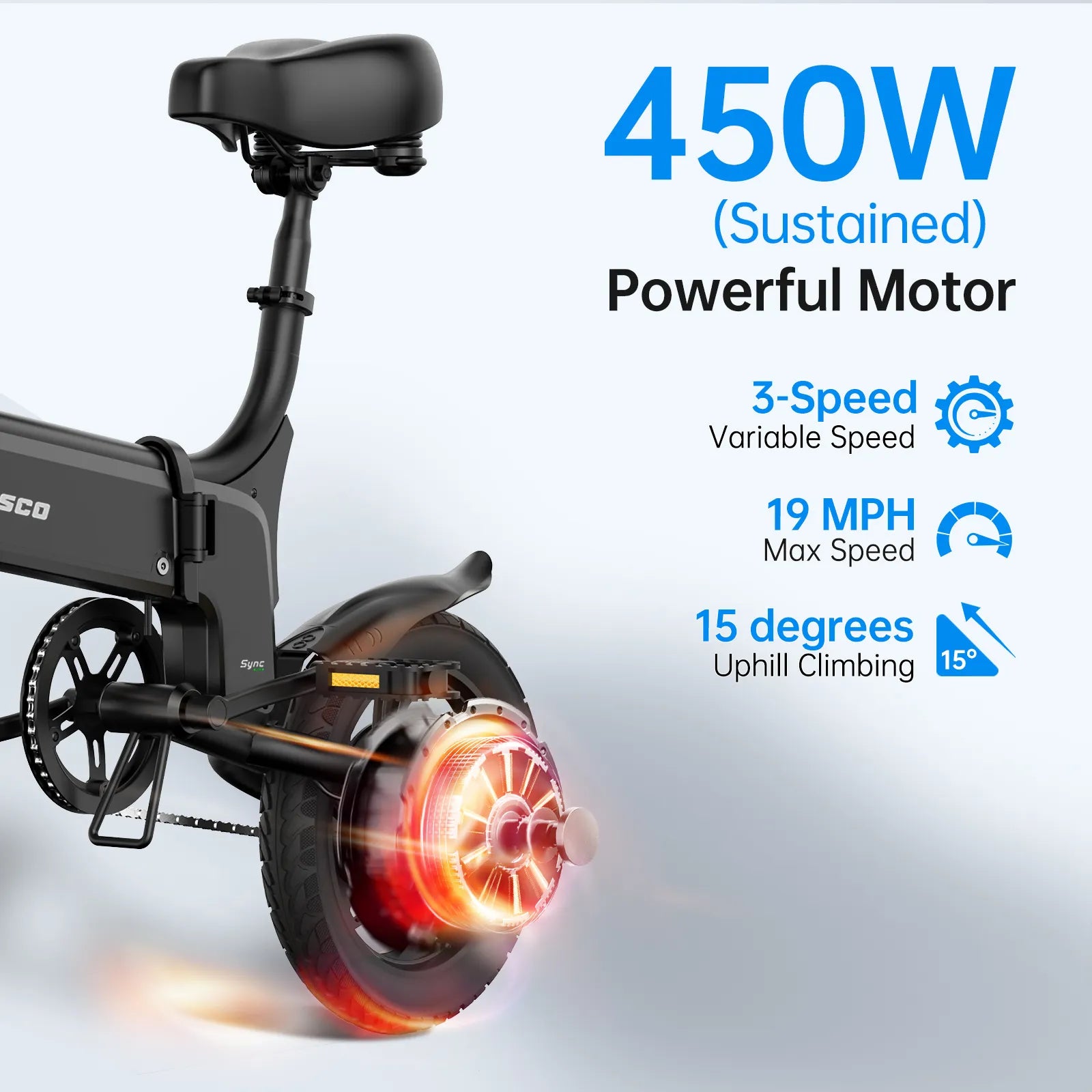 HOVSCO Sync Max 14" Folding Electric Bike - Green Vista Living