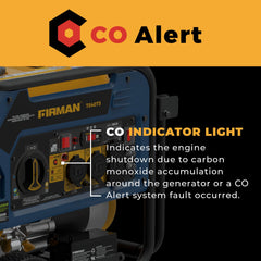 FIRMAN Power Equipment Tri Fuel Portable Generator 5000/4000W Electric Start 120/240V with CO ALERT