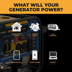 FIRMAN Power Equipment Tri Fuel Portable Generator 5000/4000W Electric Start 120/240V with CO ALERT