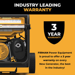 FIRMAN Power Equipment Tri Fuel Portable Generator 5000/4000W Electric Start 120/240V with CO ALERT