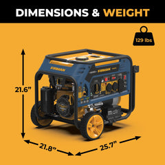 FIRMAN Power Equipment Tri Fuel Portable Generator 5000/4000W Electric Start 120/240V with CO ALERT