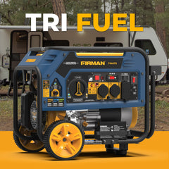 FIRMAN Power Equipment Tri Fuel Portable Generator 5000/4000W Electric Start 120/240V with CO ALERT
