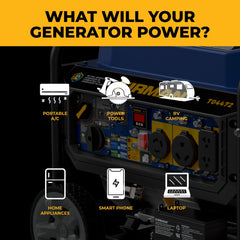 FIRMAN Power Equipment Tri Fuel Portable Generator 5500/4400W Electric Start 120 with CO ALERT