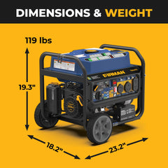 FIRMAN Power Equipment Tri Fuel Portable Generator 5500/4400W Electric Start 120 with CO ALERT