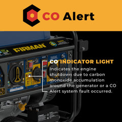 FIRMAN Power Equipment Tri Fuel Portable Generator 7850/6300W Electric Start Gas CO Alert