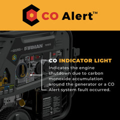 FIRMAN Power Equipment Tri Fuel Portable Generator 9400/7500W Electric Start 120/240V with CO Alert