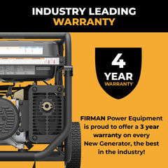 FIRMAN Power Equipment Tri Fuel Portable Generator 9400/7500W Electric Start 120/240V with CO Alert